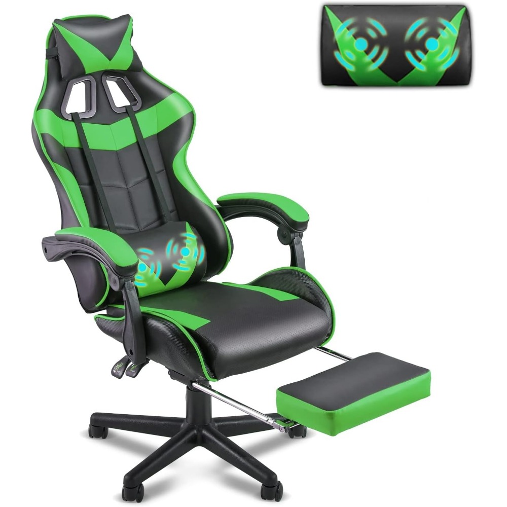 Gaming Accessories Stand - Ergonomic Gaming Chair with Footrest and