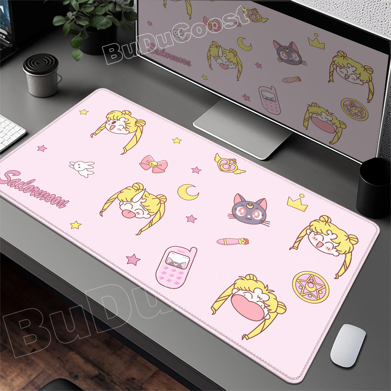 Pretty Pink Desk Mat Anime Sai - Gaming Accessories Pink ulasan dan harga