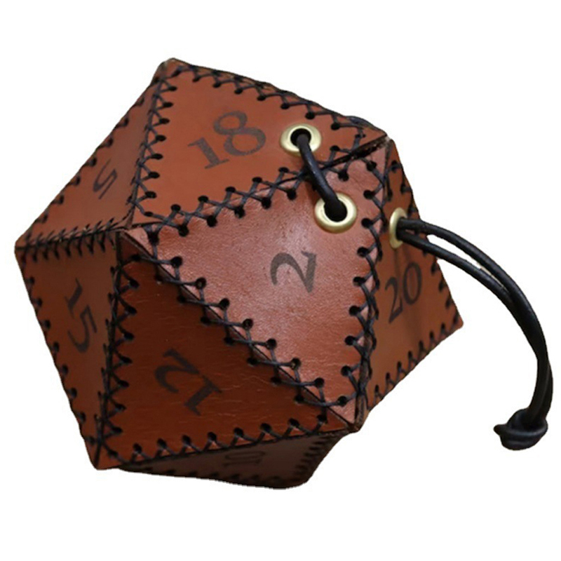 Leather D20 Dice Bag Polygonal - Gaming Accessories Gift Ideas ulasan dan harga