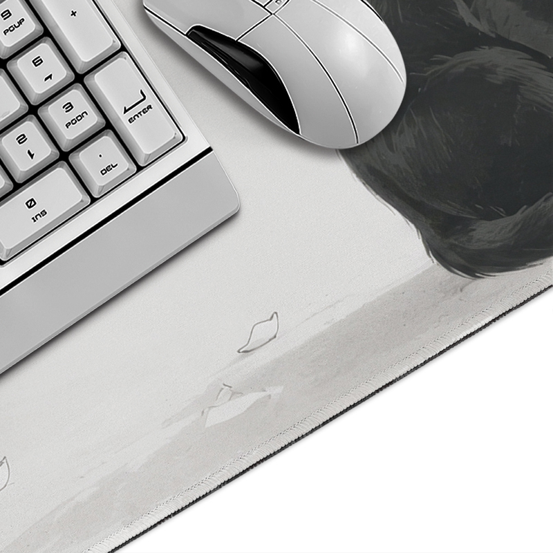 White Cherry Blossoms Black Ca - Gaming Mouse Pad Xl ulasan dan harga