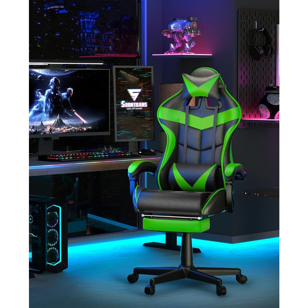 Ergonomic Gaming Chair with Fo - Gaming Accessories Stand ulasan dan harga