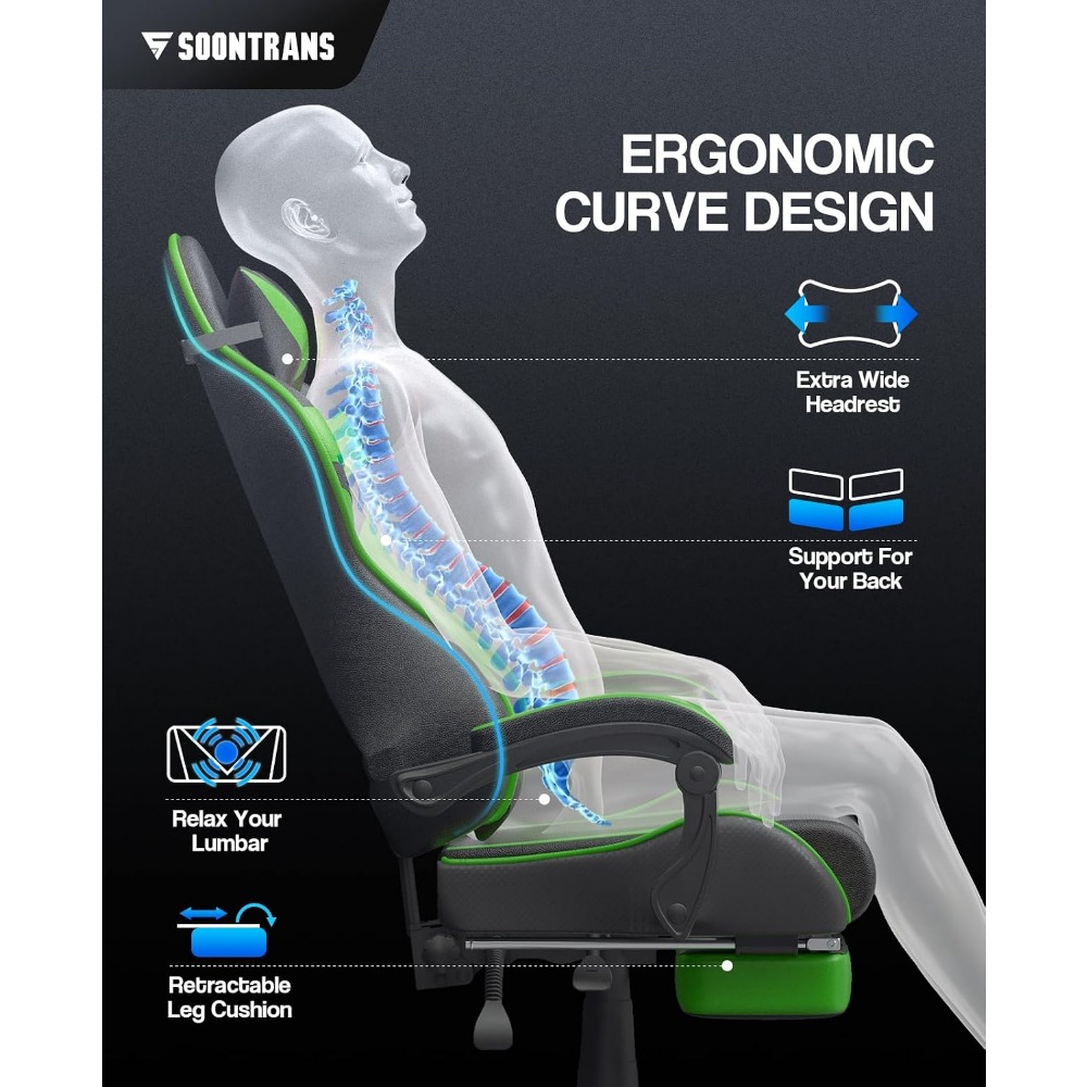 Ergonomic Gaming Chair with Fo - Gaming Accessories Stand ulasan dan harga